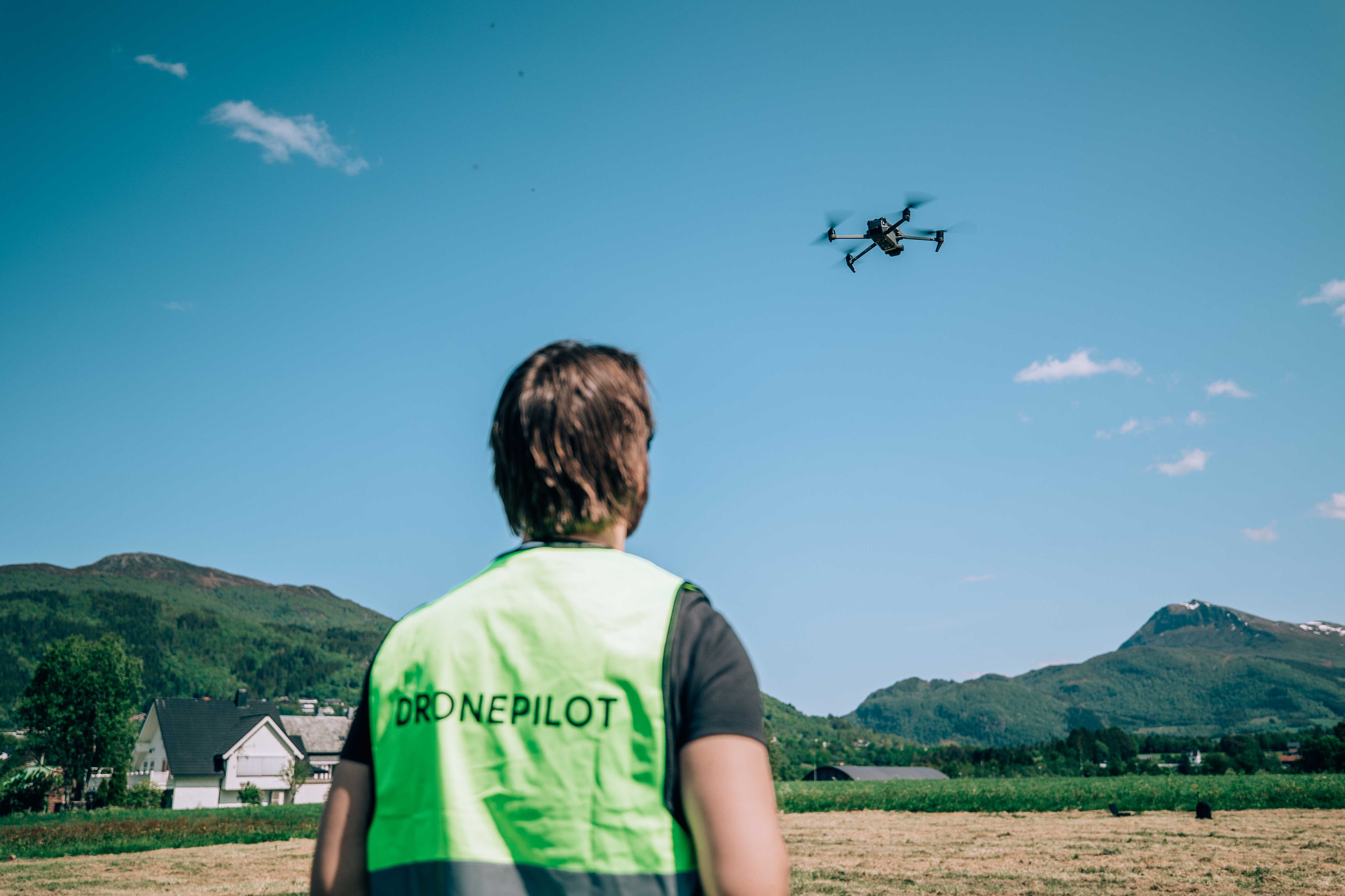 Professional drone pilot in action